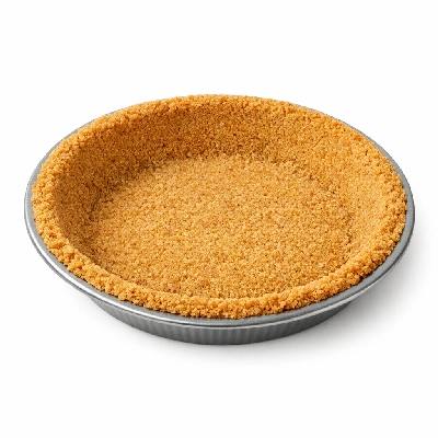 Pie crust cookie-type prepared from recipe graham cracker baked