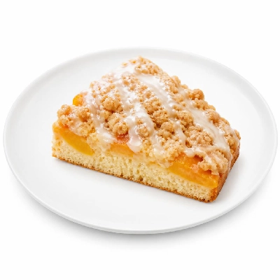 Pizza Inn Desserts Iced Peach Streusel Cake 1 Slice