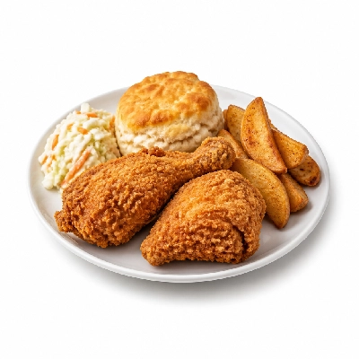 Pizza Ranch Chicken Box 2 Pieces with Biscuit Coleslaw & Ranch Potatoes