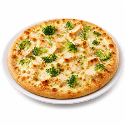 Pizza Ranch Medium Pizza Chicken Broccoli Alfredo Original Crust Carry-Out