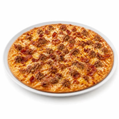 Pizza Ranch Small Pizza Bacon and Sausage Thin Crust Breakfast