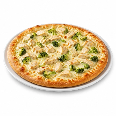 Pizza Ranch Small Pizza Chicken Broccoli Alfredo Original Crust