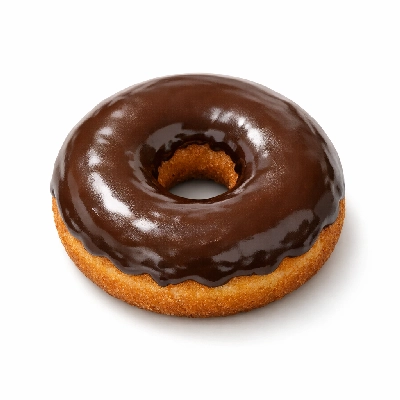 Plain cake doughnut chocolate coated or frosted