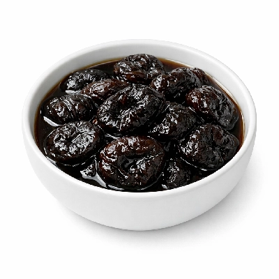 Plums dried prunes stewed with added sugar