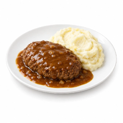 Ponderosa & Bonanza Steakhouse All You Can Eat Buffet Salisbury Steak with Mashed Potatoes