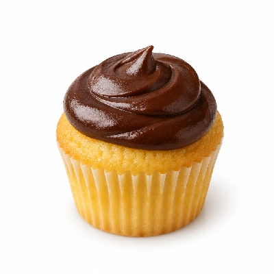 Ponderosa & Bonanza Steakhouse All You Can Eat Buffet Yellow Cupcake with Chocolate Icing