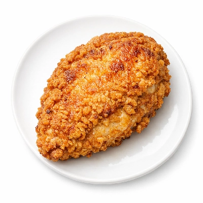 Popeyes fried chicken mild breast meat and skin with breading