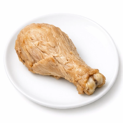 Popeyes fried chicken mild drumstick meat only skin and breading removed