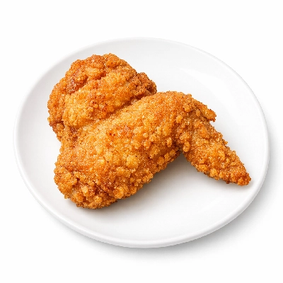 Popeyes fried chicken mild wing meat and skin with breading