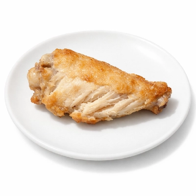 Popeyes fried chicken mild wing meat only skin and breading removed