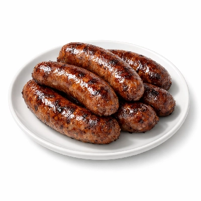 Pork and beef sausage cooked from fresh