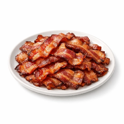 Pork bacon cooked pan fried