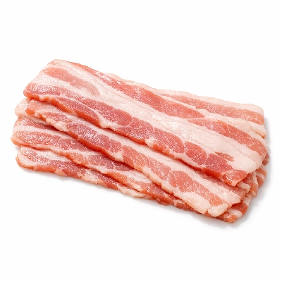 Pork bacon unprepared
