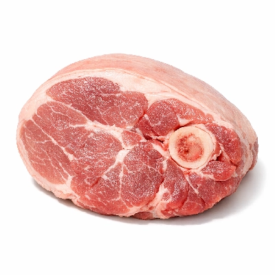 Pork cured ham and water product rump bone-in separable lean only unheated