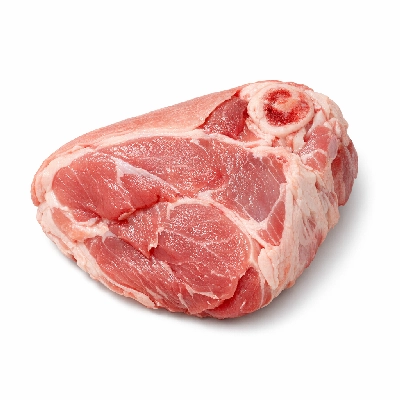 Pork cured ham and water product shank bone-in separable lean fat unheated