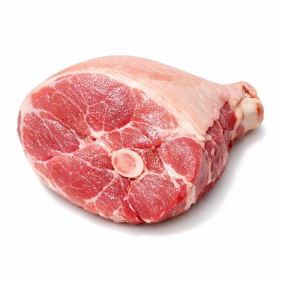 Pork cured ham rump bone-in separable lean and fat unheated