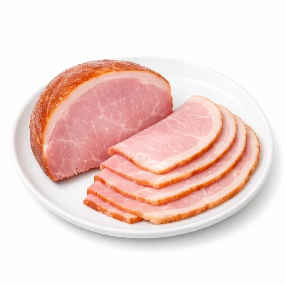 Pork cured ham separable fat boneless heated