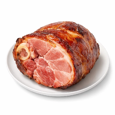 Pork cured ham water added rump bone-in separable lean only heated roasted