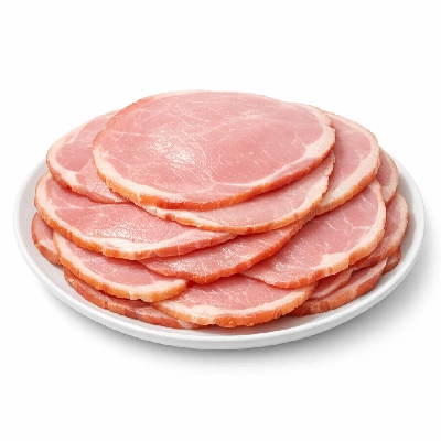 Pork cured ham -- water added slice bone-in separable lean only unheated