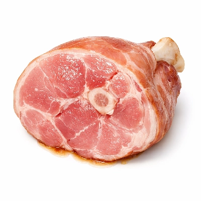 Pork cured ham with natural juices rump bone-in separable lean only unheated
