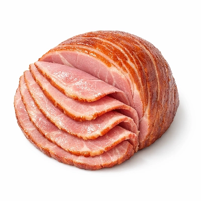 Pork cured ham with natural juices spiral slice boneless separable lean only unheated