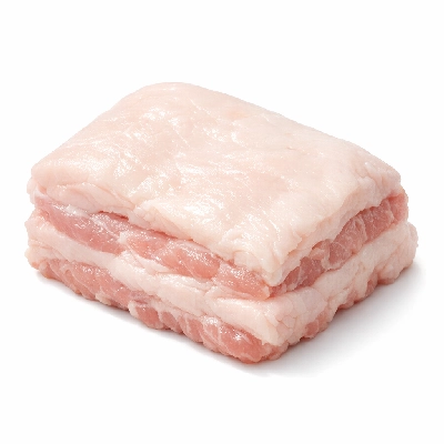 Pork cured separable fat from ham and arm picnic unheated