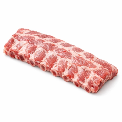 Pork fresh backribs separable lean and fat raw