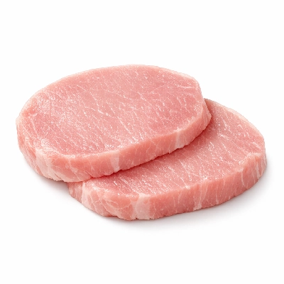 Pork fresh enhanced loin top (chops) boneless separable lean only raw