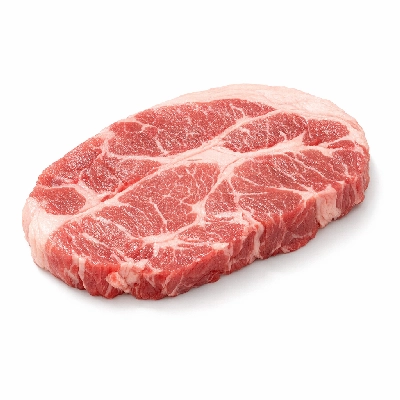 Pork fresh enhanced shoulder (boston butt) blade (steaks) separable lean only raw