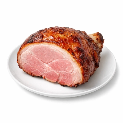Pork fresh leg ham rump half separable lean only cooked roasted