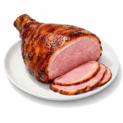 Pork fresh leg ham whole separable lean only cooked roasted