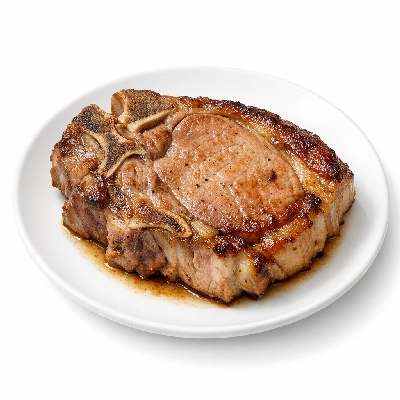 Pork fresh loin blade chops bone-in separable lean and fat cooked braised