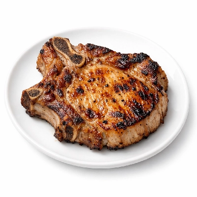 Pork fresh loin blade chops bone-in separable lean only cooked broiled