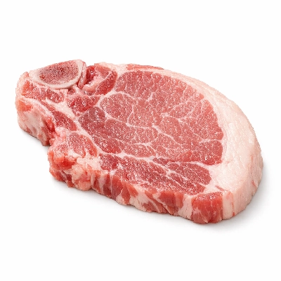 Pork fresh loin blade chops or roasts bone-in separable lean and fat raw