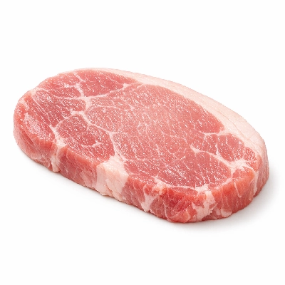 Pork fresh loin blade (chops or roasts) boneless separable lean and fat only raw