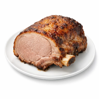 Pork fresh loin blade roasts bone-in separable lean only cooked roasted