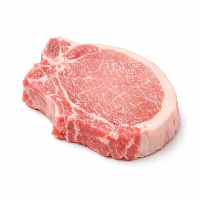 Pork fresh loin center chops or roasts bone-in separable lean only raw