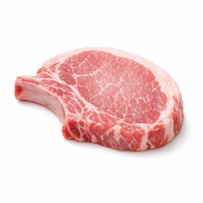 Pork fresh loin center rib chops or roasts bone-in separable lean only raw