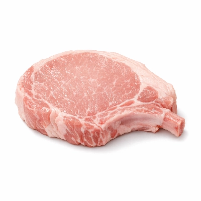 Pork fresh loin center rib chops or roasts boneless separable lean and fat raw