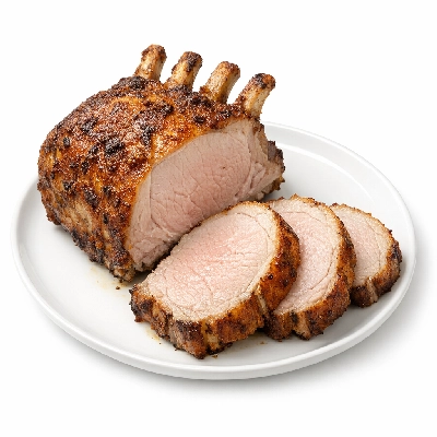 Pork fresh loin center rib roasts boneless separable lean only cooked roasted