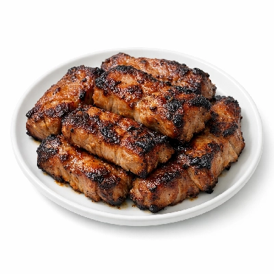 Pork fresh loin country-style ribs separable lean and fat boneless cooked broiled