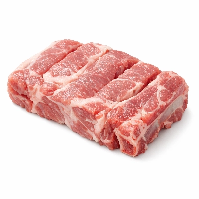 Pork fresh loin country-style ribs separable lean and fat raw