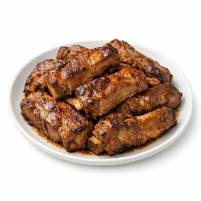 Pork fresh loin country-style ribs separable lean only cooked braised