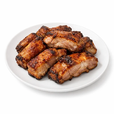 Pork fresh loin country-style ribs separable lean only cooked roasted