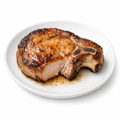 Pork fresh loin sirloin chops bone-in separable lean only cooked braised