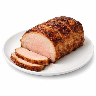 Pork fresh loin top roasts boneless separable lean only cooked roasted