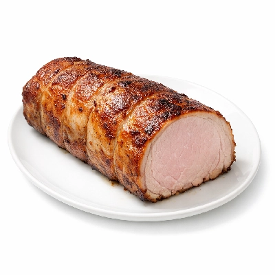 Pork fresh loin whole separable lean only cooked roasted