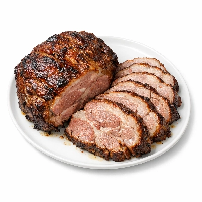 Pork fresh shoulder arm picnic separable lean and fat cooked roasted