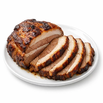 Pork fresh shoulder blade boston roasts separable lean and fat cooked roasted