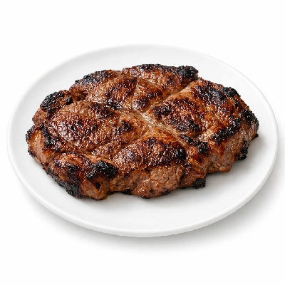 Pork fresh shoulder blade boston steaks separable lean and fat cooked broiled